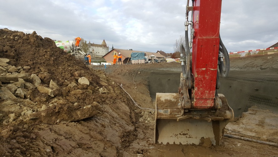 Les travaux de terrassement du réservoir des Clos à Oron-le-Châtel ont débuté cet automne. Les travaux de terrassement du réservoir des Clos à Oron-le-Châtel ont débuté cet automne.